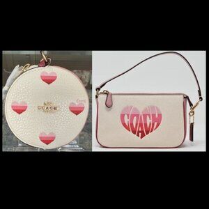 Coach bundle - “Nolita 19S w/ Heart Motif” and “Heart Motif Coin-Purse Charm”